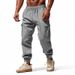 Premium Products 2025 New Summer And Autumn Cotton And Casual Leg Bundle Multi Pocket Tether Solid Color Loose Large Size Work Pants For Men_viptrois.com