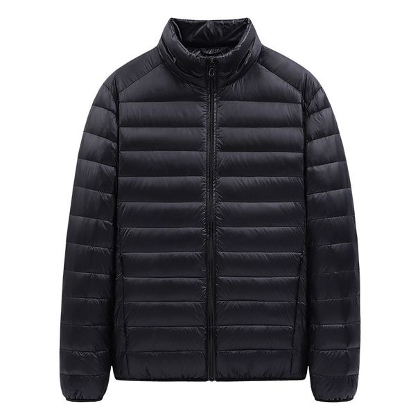 Winter short Coat jacket, light and thin stand-collar jacket, large size, light and thin men's Coat jacket, middle-aged and elderly outdoor wear_viptrois.com