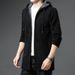 Pure Cross-Border Foreign Trade Mid-Length Trench Coat Knitted Men Autumn Winter Fleece Lined Thickened Cardigan Hooded_viptrois.com