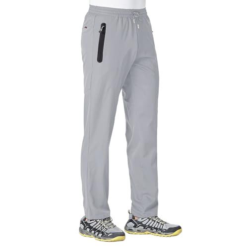 Jogging Men's Long Tracksuit Bottoms Sports Running Quick-Drying Leisure Trousers Men Fiess With Zip Pockets_viptrois.com