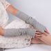 Unisex Long Arm Sleeves For Women, Long Half Finger Gloves, Exposed Finger Gloves, Ruffled Edge Arm Sleeves_viptrois.com