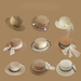 French Straw Women's Sunshade Summer Grass Knitted Flat Edge Top for Vacation, Beach Sunscreen Sun Hat_viptrois.com