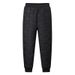 "Men's Fleece-Lined Winter Pants – Thickened Polyester Thermal Joggers With Elastic Waist (Black, M-5XL)"_viptrois.com