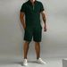Men's Clothing Men's Polo Shirt Casual Loose Short Sleeved Shorts Sports Suit_viptrois.com