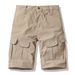 Men's Clothing Casual 5-Pocket Cargo Shorts Lightweight Cotton Blend, Breathable & Comfortable, Multi-Pocket Design For Outdoor & Daily Wear (Khaki)_viptrois.com