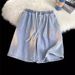 Men's Clothing Men's Summer Denim Shorts Trendy Style Loose Straight Leg Casual Elastic Waist Five Point Pants_viptrois.com