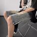 Men's Clothing Ripped Denim Shorts Men's Summer Thin American High Street Zipper Slit Loose Straight Casual Five Point Pants_viptrois.com