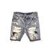 Men's Clothing Denim Shorts Men's Trendy Scratched Patch Beggar 5 Point Pants Internet Celebrity Douyin Light Colored Trendy Brand Summer_viptrois.com