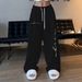 Kid's Clothing Hip Hop Simple Print Hiphop Street Dance High Waist Trousers Women's Casual Jazz Loose Drawstring Trousers_viptrois.com