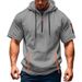 Men's Clothing New Products Zipper Men's Sweatshirt Hoodie Short Sleeve Pullover Zipper Pocket_viptrois.com