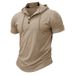 boy Cross-Border Sports Fitness Men's Short-Sleeve T-Shirt European And Hoodie Top Foreign Trade American Style Henley Shirt_viptrois.com