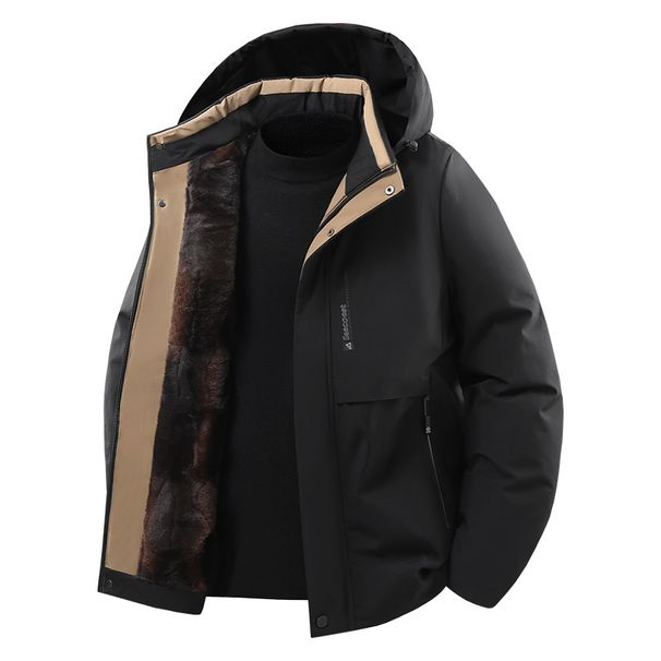 Men's Graphene-Infused Thermal Jacket – Detachable Hood, Slim Fit Corduroy Coat (Lightweight Warmth For Fall/Winter, Black/Red/Khaki)_viptrois.com