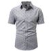 Men's Clothing Men's Digital Printing Thin Shirt Men, Slim Button Daily Casual Short Sleeved Men's Shirt_viptrois.com