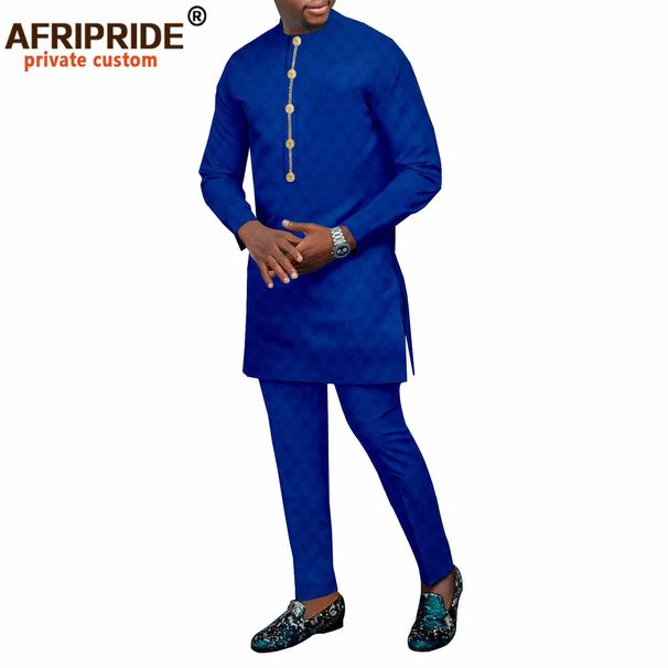 Men's clothing African national printing batik cotton men's casual set_viptrois.com