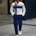 European And American Men's Hoodie Two-piece Set 3D Digital Half Zipper Casual Versatile Sportswear Autumn And Winter Set_viptrois.com
