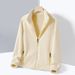 Austrian Velvet Autumn And Winter Velvet Thickened Double-sided Thermal Stand-up Collar Cardigan Sweater Jacket Couple Men's And Women's Tops_viptrois.com