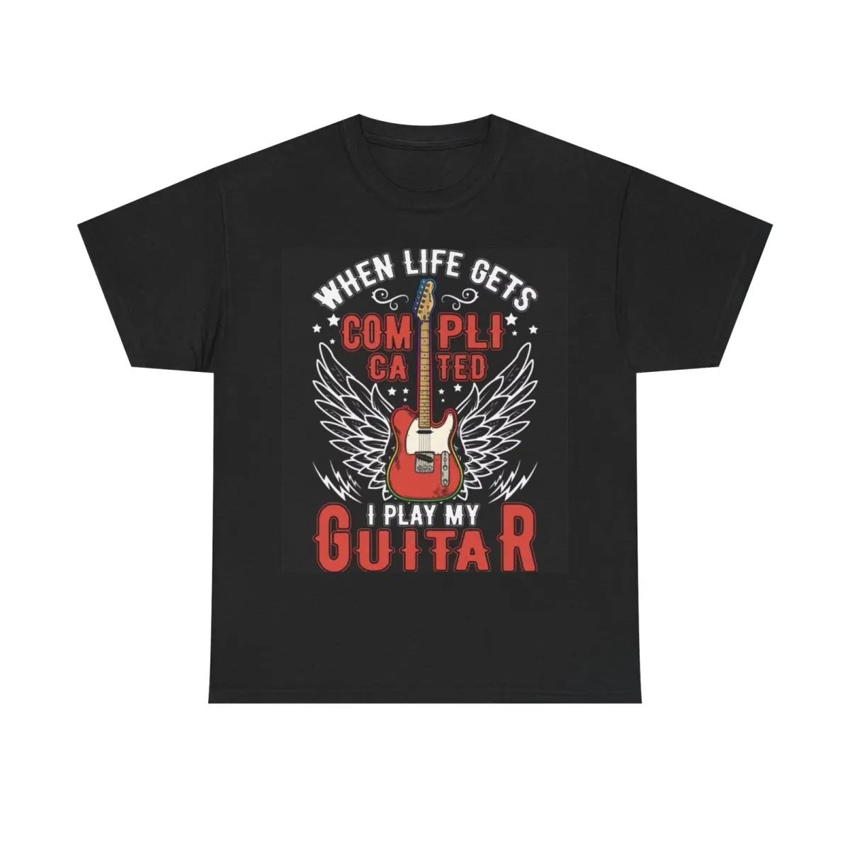 Guitar Rock And Roll T Shirt Mens Womens Tees Top Guitarist Musician Retro Unisex Heavy Cotton Tee2_viptrois.com