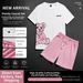 Men's American Style Trendy Cartoon Print Summer Sportswear Set Short Sleeved Casual Two Piece Street Style Couple Outfit_viptrois.com