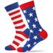 New American Flag Independence Day gift printed cotton men's and women's mid-tube socks_viptrois.com