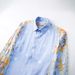 Men's Slim Fit Casual Shirt - Blue Striped Cotton Blend Patchwork Design, Comfortable & Stylish For Everyday Wear_viptrois.com