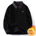 Pure Men's Turn-Down Collar 2025 Winter New Fashion Casual One-Piece Fleece Comfortable Warm Knitted Sweater_viptrois.com