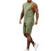Men's New Sports Suit Men's Casual Thin Five-point Pants Sleeveless Top Solid Color Half-shoulder Shorts Two-piece Set_viptrois.com