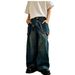 Men's Clothing Two Piece Pocket Jeans For Men And Women Spring And Autumn American Oversize Pants High Street Loose Wide Leg Trousers_viptrois.com