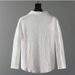 Men's Clothing Lightweight Bubble Yarn Striped Wrinkle-Resistant Shirt Set With Stand Collar, Breathable & Comfortable Long Sleeve Top For Casual_viptrois.com