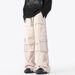 Men's Summer Solid Color Straight Leg Cargo Trousers Casual Sports Sweatpants Unisex Style_viptrois.com