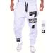 Men's Clothing Men's Casual Cargo Pants - Trendy Loose Fit Streetwear Trousers For Summer, High Waist Straight Leg Joggers (White/Black/Grey, S-XXXL)_viptrois.com
