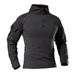 Men's Clothing Men's Black Tactical Frog Suit Top Quick Drying Long Sleeve T-Shirt Slim Fit Military Enthusiast Outdoor Training Uniform_viptrois.com