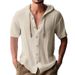 Men's Casual Hooded Shirt – 100% Cotton Breathable Short-Sleeve Beach Top With Sporty Stitching (S-XXXL, 8 Classic Colors)_viptrois.com
