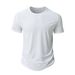 Men's Clothing Summer New European And American Men's Round Neck Solid Color Short Sleeve T Shirt Youth Loose Casual Sports T Shirt Men_viptrois.com