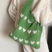 Women's Bags Knitted Love Tote Bag Small Fresh Simple Fashion Woven Bag Personality Style Shoulder Bag_viptrois.com