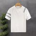 Men's Fashion Contrast Trim Short Sleeve T-Shirt - Lightweight Breathable Loose Fit Tee With Urban Style_viptrois.com