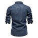 2025 Spring New Product European Casual Solid Color Men's Long Sleeve Denim Shirt Men_viptrois.com