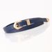 Summer new product women's multi-color thin leather belt carved buckle three-piece set fashionable versatile dress decorative belt_viptrois.com