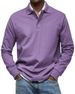 Men's Classic Long Sleeve Polo Shirt - Breathable Polyester, Comfort Fit, Versatile For Casual & Work_viptrois.com
