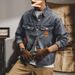 Retro Workwear Denim Jacket, Trendy Loose And Versatile Top, Men's Shirt Type Jacket_viptrois.com