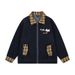 American Style Plaid Patchwork Denim For Women, Autumn And Winter Trendy Loose Fit Couple's Versatile Washed Turn-Down_viptrois.com