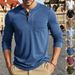 Henley Shirt – Autumn Weight Long Sleeve Tee In Heathered Cotton Blend (Wine/Black/Light Blue/Army Green/White/Brown/Light Grey/Denim Blue)_viptrois.com