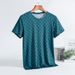 Ice Silk Short Sleeved T Shirt Trendy Brand Men's Casual Fashion Clothes Round Neck Men's Summer Print Trendy T Shirt Top_viptrois.com