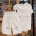 Men's Clothing Summer Fashion Breathable Quick Drying Casual Sports Suit Men's Ice Silk Elastic Trendy Versatile Short Sleeved Shorts Two Piece Suit_viptrois.com
