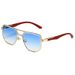 Retro Square Sunglasses - Wood Grain & Leopard Print, UV400 Protection, Double Bridge Design Fashion Trends Hot-selling_viptrois.com