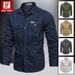Men's Long Sleeved Shirt Trendy Loose Fitting Pure Cotton Workwear Japanese Style Top Casual Lapel Spring Autumn_viptrois.com