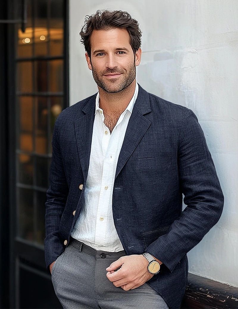 Men's Casual Solid Color Cotton Linen Suit Jacket Spring Autumn European Size Top Men's Clothing_viptrois.com