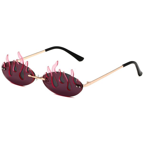 Men's Sunglasses New Hip Hop Flame Sunglasses Internet Celebrity Ins Double Lens Glasses Funny Contrast Color Sunglasses Female Trend_viptrois.com