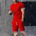 Men's Clothing Summer Loose Suit Short Sleeve Shorts Sports Leisure Round Neck Two Piece Suit_viptrois.com