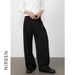 Nirben Men's Basic Style 3D Double Pleated A-Line Loose Fit Commuting Trousers Casual Long Pants for Men_viptrois.com