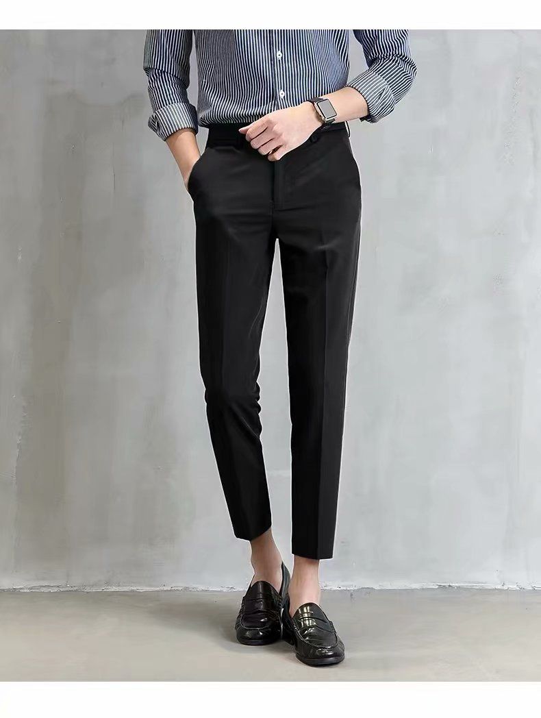 Men's Clothing Pants Nine Point Straight Slim Fit Casual Trendy Men's Suit Pants Trendy_viptrois.com